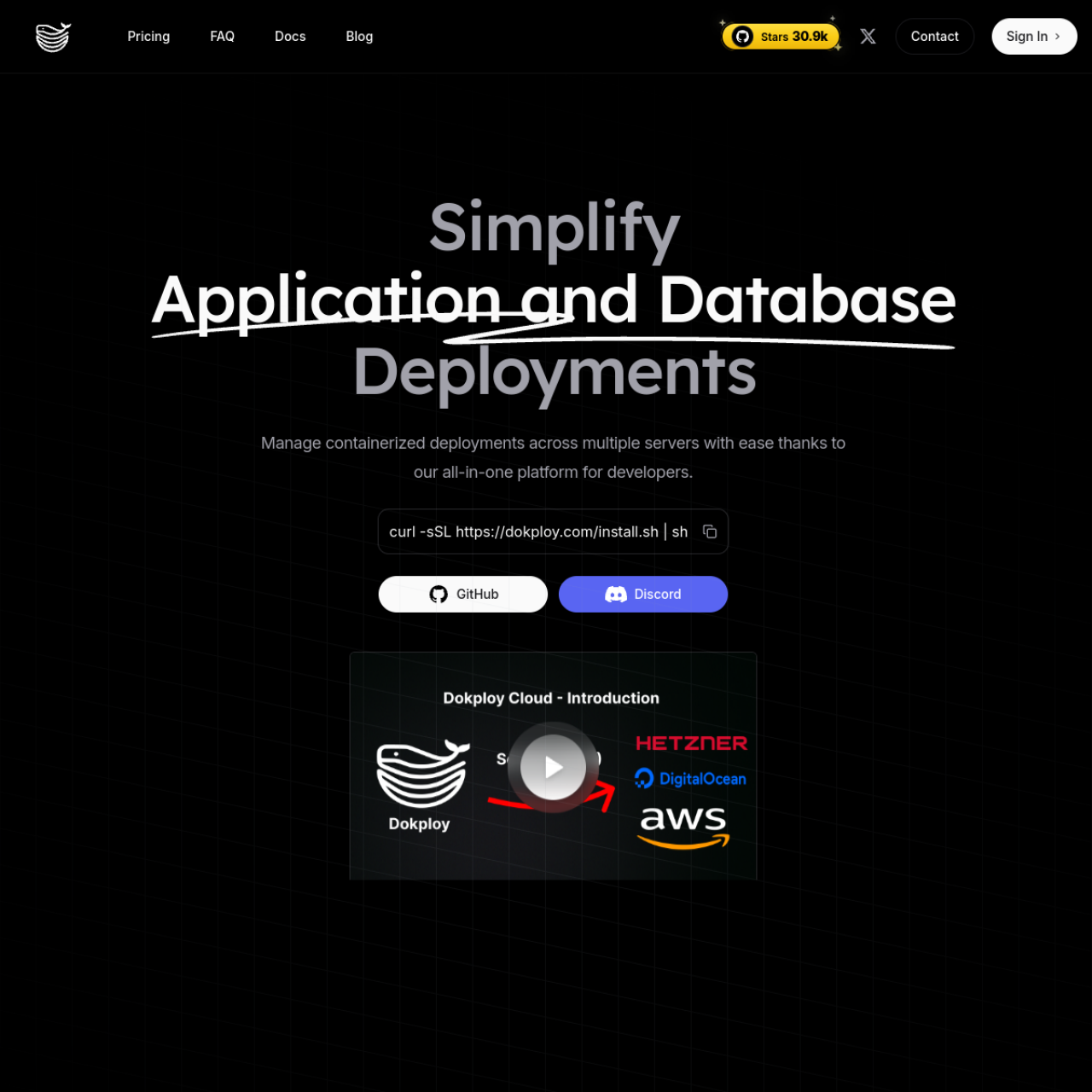 Dokploy - Self-Hosted PaaS for Docker Deployments user interface