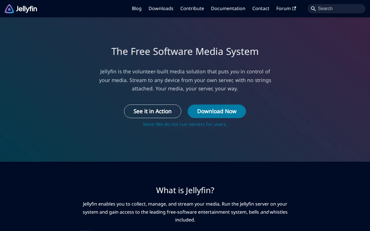 Jellyfin - Free Media Server user interface