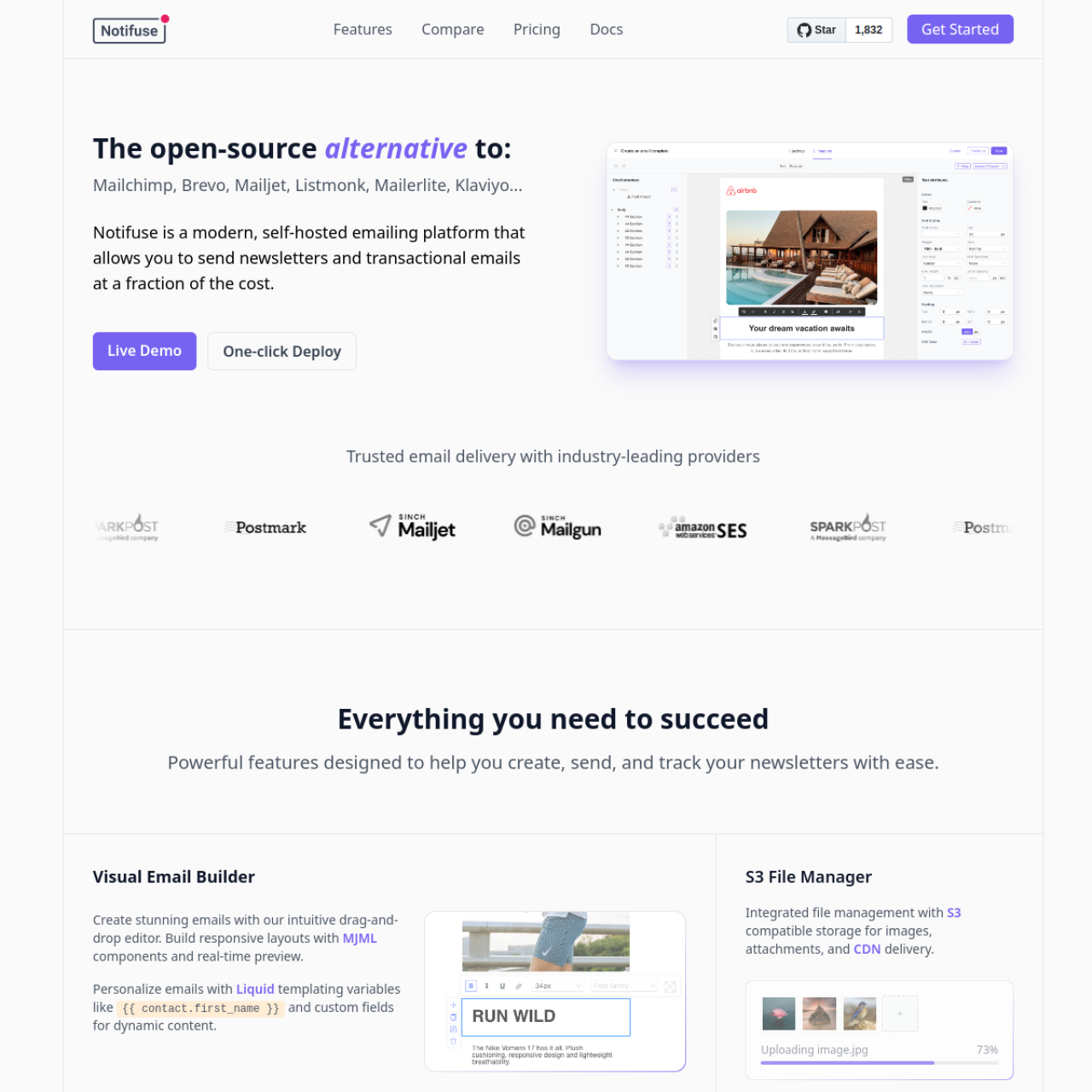Notifuse - Self-Hosted Newsletter Platform user interface