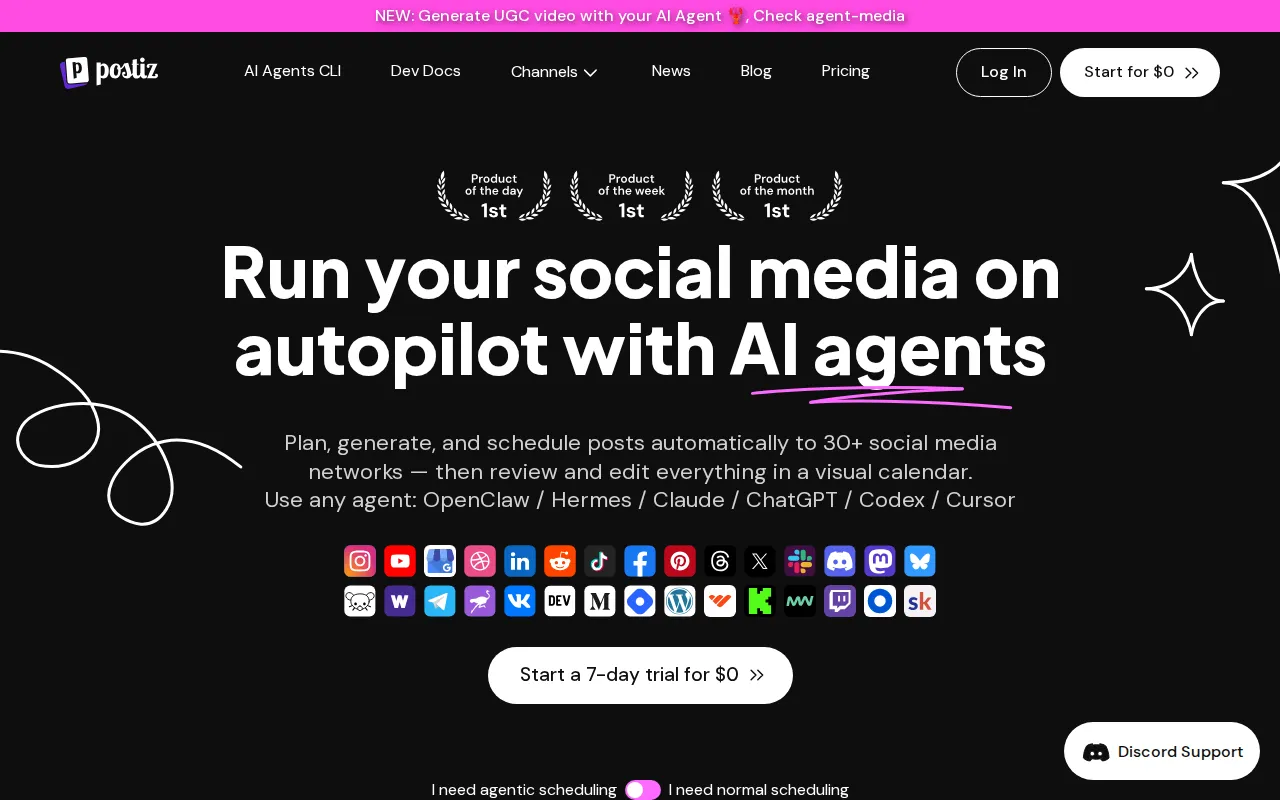 Postiz - Open-Source Social Media Scheduler user interface