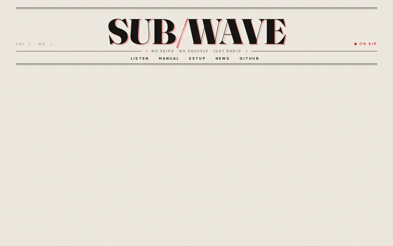 SUB/WAVE - AI DJ for Your Music Library user interface