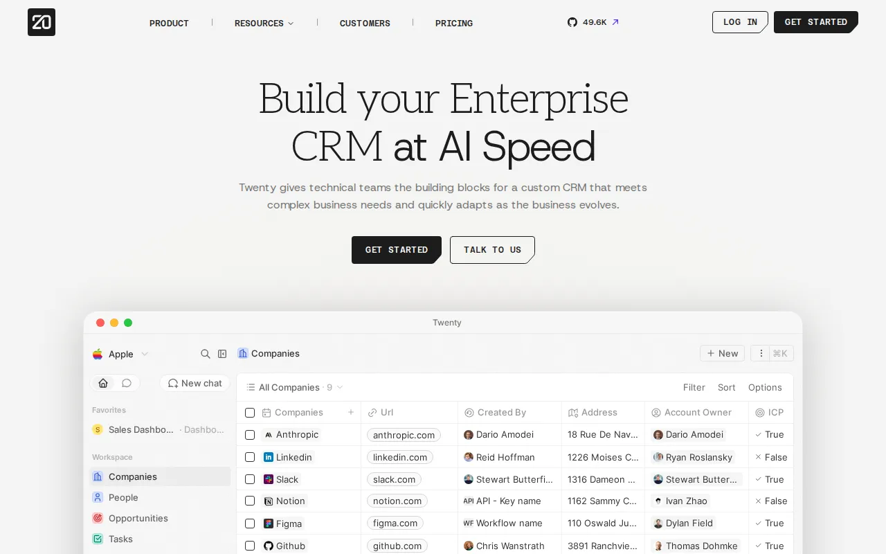 Twenty - Open-Source CRM user interface